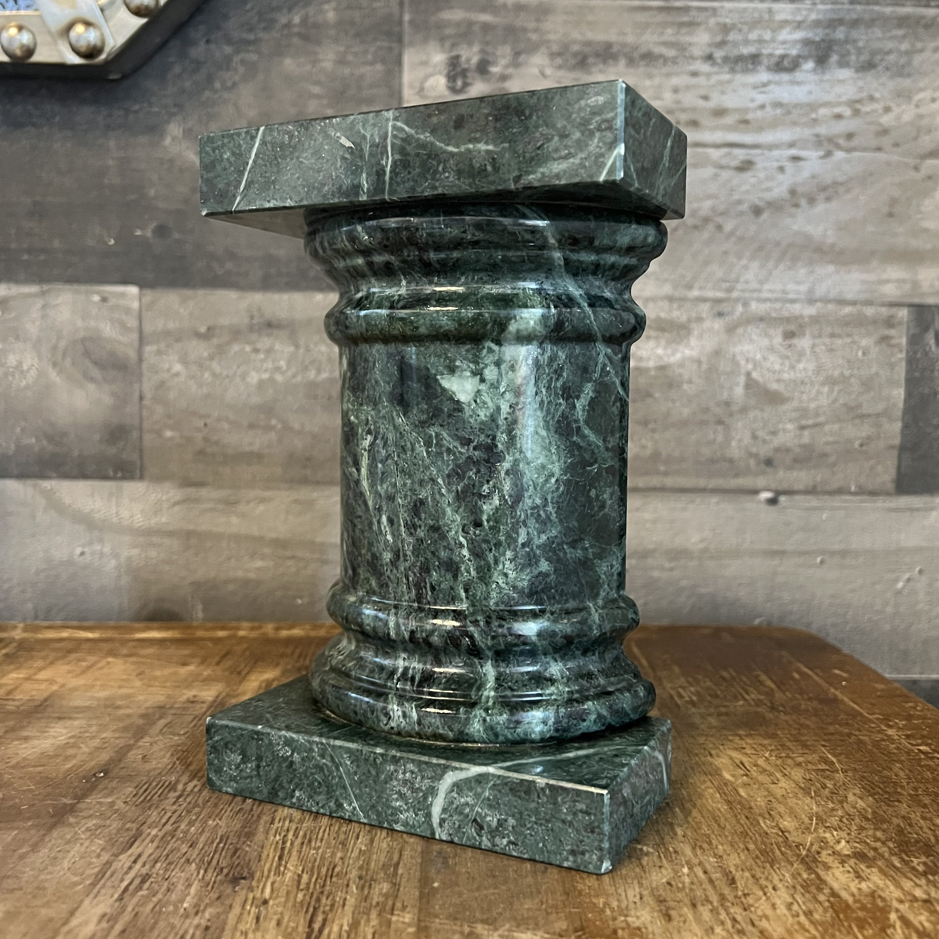 Green Marble Pillar Column Bookend Shelf Decor Etsy