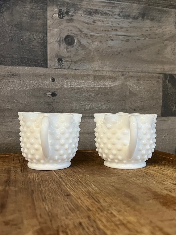 【美品】蓋あり希少 フェントン ホブネイル ミルクガラス キャンディーポット 蓋あり希少】フェントン ホブネイル ミルクガラス キャンディーポット