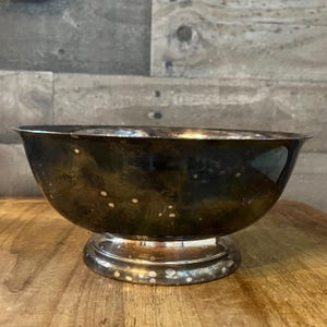 Vintage Sheridan Taunton Silversmiths EP Brass Silverplated Pedestal Bowl