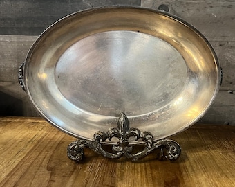 Vintage Silverplated Oval Handled Dish - Oval Handled Bowl