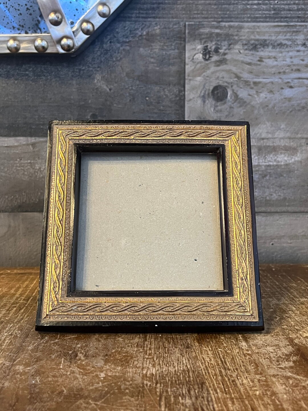 Victorian Style Gold and Black Square Picture Frame Vintage Etsy