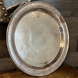Vintage Gorham Round Silverplated Serving Tray - Platter - YC455