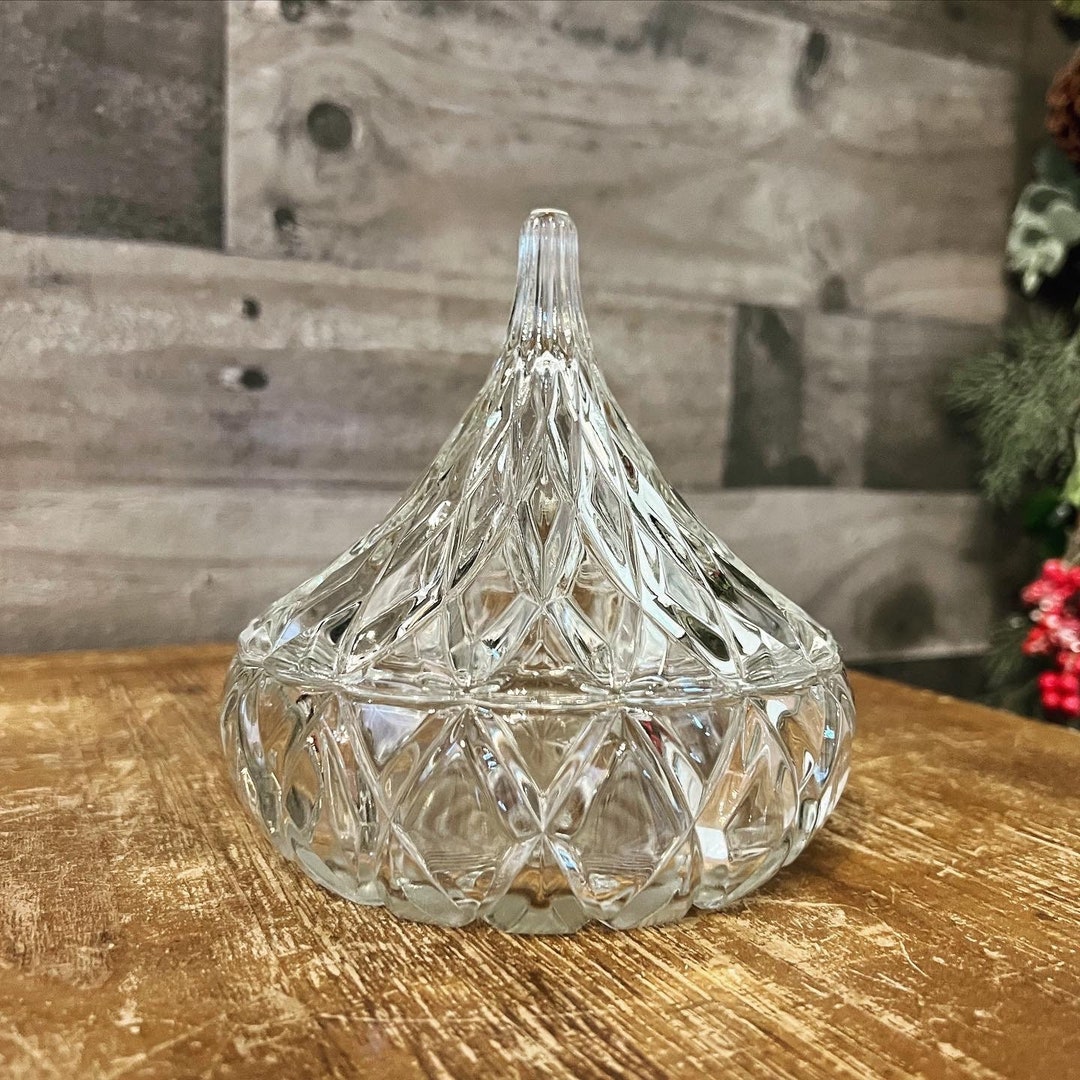 Vintage Crystal Candy Dish Hershey's Kiss Candy Dish Pointed Candy Dish
