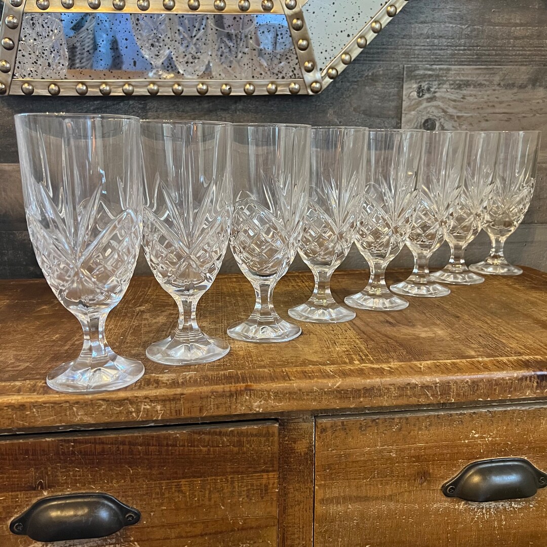 Pair of Godinger Crystal Dublin Pattern Iced Tea Glasses Etsy