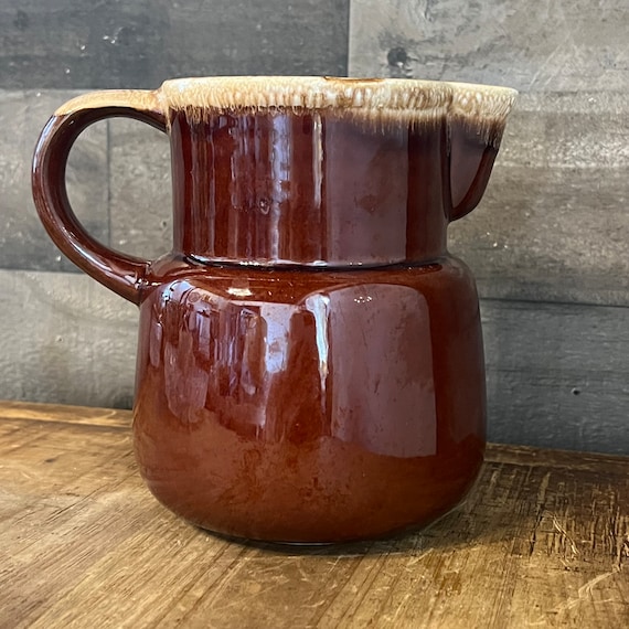 Mccoy Pottery Brown Glaze Handled Pitcher - Vase - Etsy