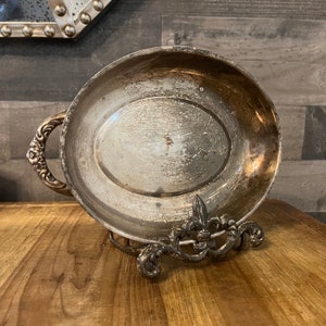 Vintage Silverplated Oval Handled Dish - Oval Handled Bowl