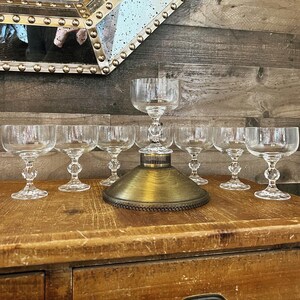 Bohemia Crystal Coupe Glasses - Set of 4 Faceted Stem Cocktail Glasses