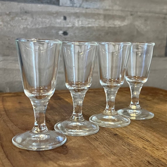 Short Stem Footed Shot Glasses Set of 4 