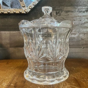 Royal Limited crystal biscuit barrel - lidded jar - canister