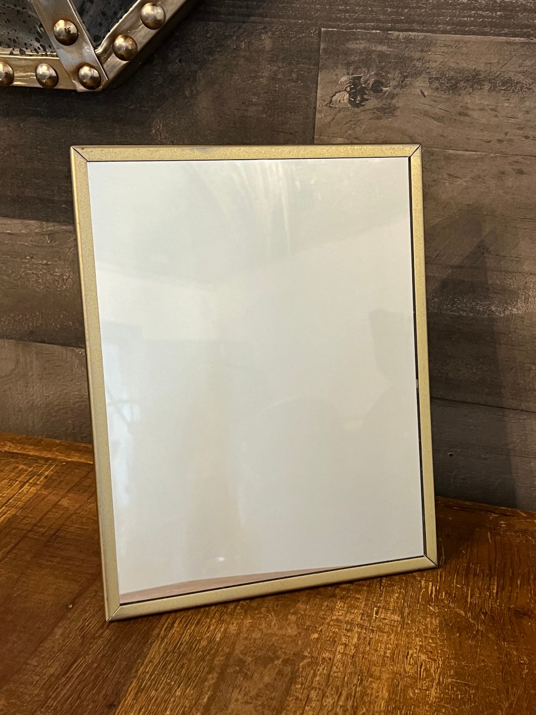 Gold Frame Rectangle Mirror by Brytone Mechanical Mirror Works Inc