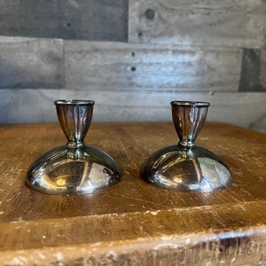 Vintage Oneida silver plated candlestick holders - pair