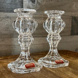 Gorham crystal baroque candlestick holders - pair