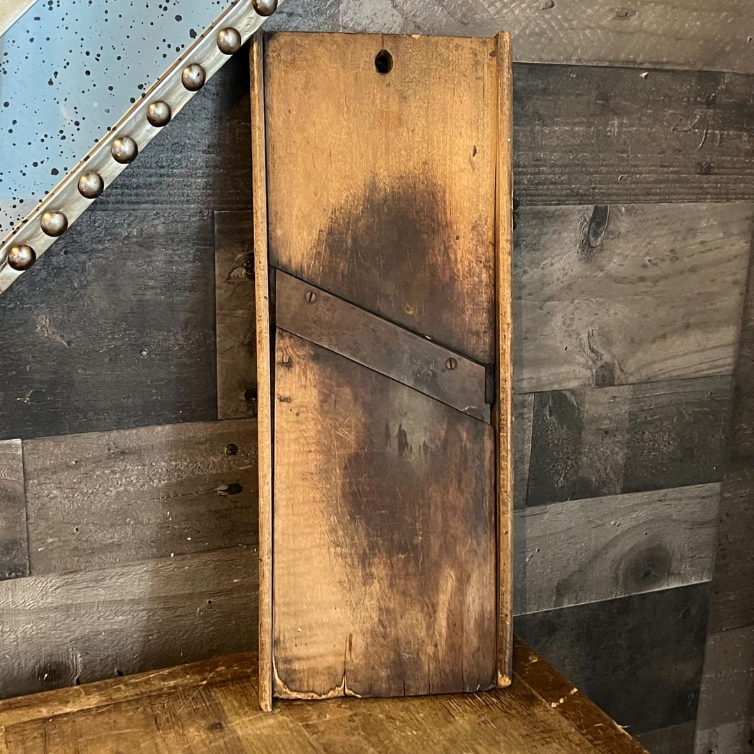 Stone Cutter. Shop Rustic Antique Rustic Wooden and Metal Rectangular Slicer - Primitive Kitchen ...