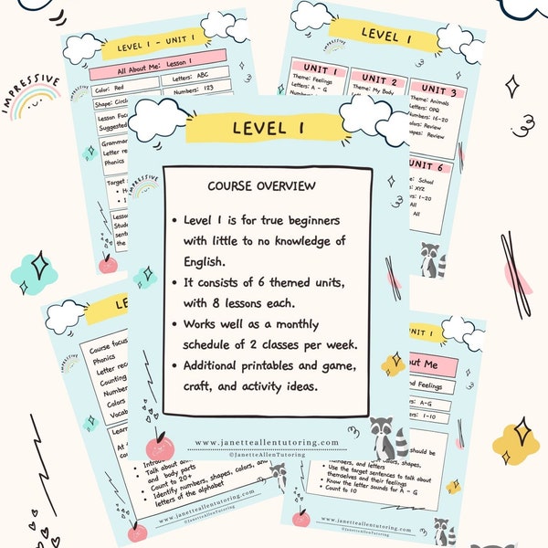 Beginner's ESL Curriculum Guide  |  6 Units | 48 Lesson Plans