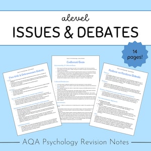 AQA A-Level Psychology Revision Notes: Issues and Debates