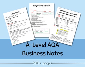 AQA A-Level Business Revision Notes – Year 1 + 2