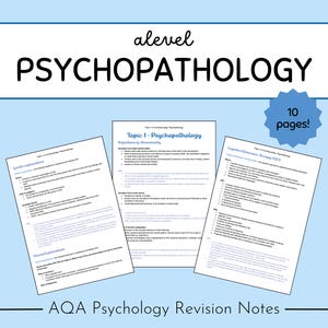 AQA A-Level Psychology Revision Notes: Psychopathology
