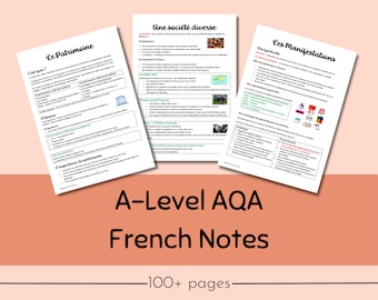 AQA A-level French Revision Notes – Year 1 + 2