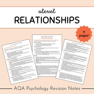 AQA A-Level Psychology Revision Notes: Relationships