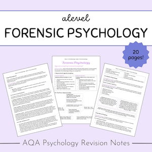 AQA A-Level Psychology Revision Notes: Forensic Psychology