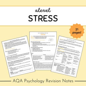 AQA A-Level Psychology Revision Notes: Stress