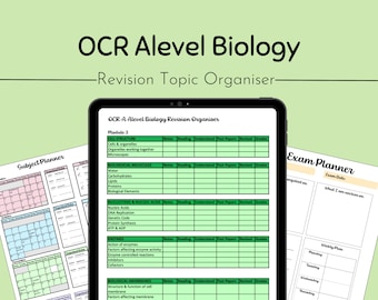 OCR Alevel Biology Topic Organiser / Progress Tracker / Checklist