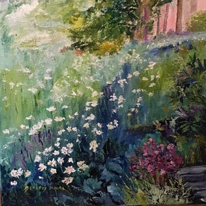 Amid My Summer Garden Impressionist Fine Art Giclée Canvas Print (16&quot;x 20&quot;)