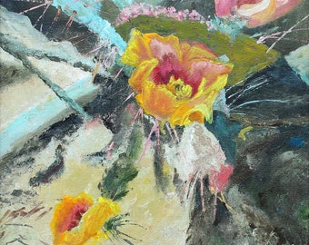 Desert Flower - Signed & Enhanced Fine Art Giclée Print on Canvas