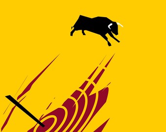 Corrida 2 - handmade graphic (silk-screen), fine art by Pawel Naumowicz