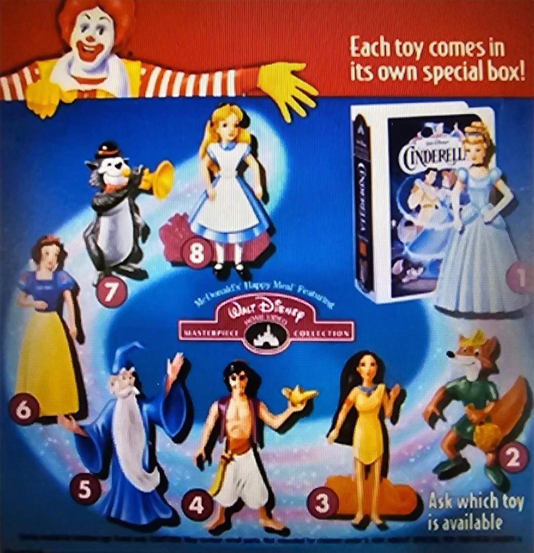 1995 Macdonald's Walt Disney Masterpiece Collection Complete Set