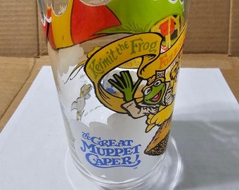 1981 Muppet Caper McDonald's Glass, Kermit, Fozzie, Gonzo