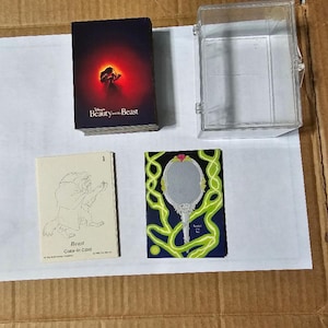 La Bella y la Bestia Vintage 1992 Pro Set Completo Color en Cartas & Espejo Mágico