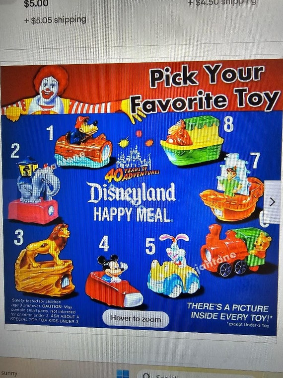 1994 Macdonald's Disneyland Adventures Complete Happy Meal Set of