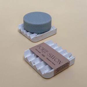 White Square Soap Dish | Minimalist Holder for One Soap | Bathroom Accessory | Zero-Waste Gift Idea | Rot-Proof