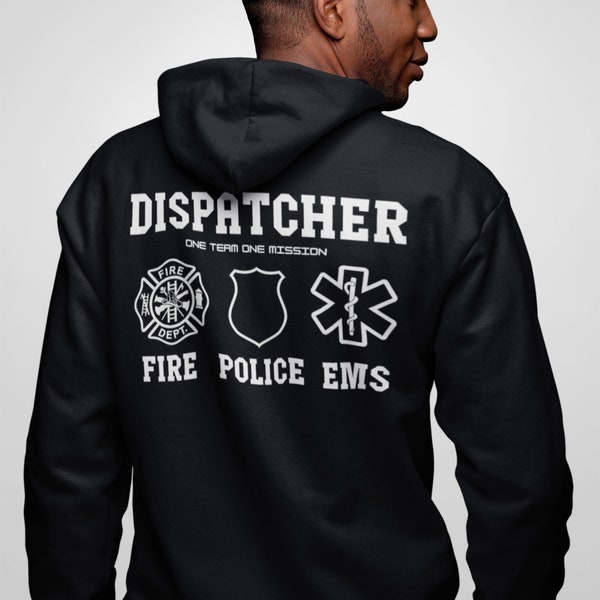 Dispatcher zip up hoodie, 911 Dispatch Shirt, Dispatcher, Emergency Responder, First Responder, Dispatcher, Full Zip Hooded Sweatshirt