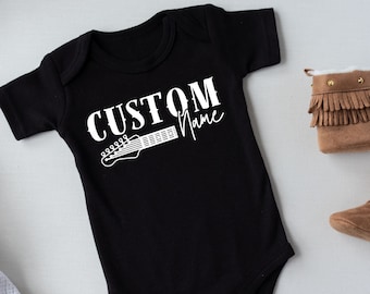 Personalized Baby Bodysuit Kids Shirt, Rocker onesie®, Baby shower gift, Punk Shirt, Custom Birth Announcement, Rocker baby, Kids Band Shirt