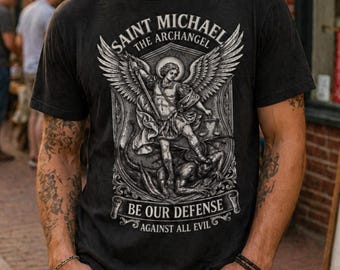 Saint Michael Archangel Warrior Shirt | Edgy Christian Streetwear Tee