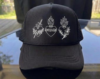 Sacred Heart Trucker Hat | Retro Christian Foam Mesh Cap | Aesthetic Catholic Devotion Hat | Vintage Style Faith Headwear