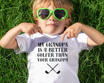 Kids Golf Shirt | Grandpa Is Better Golfer Tee | Toddler Sports Apparel