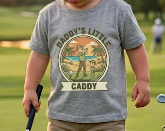 Daddy's Little Caddy Toddler Shirt | Retro Golf Dad Matching Tee