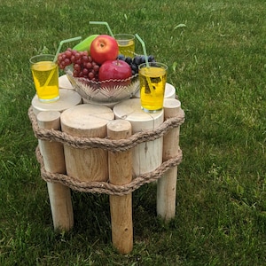 Cedar Log End Table Rustic