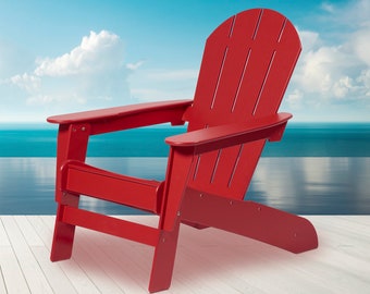 Adirondack Chair, Plastic HDPE All Weather Outdoor Patio Chairs