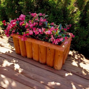 Cedar Log Planter Box
