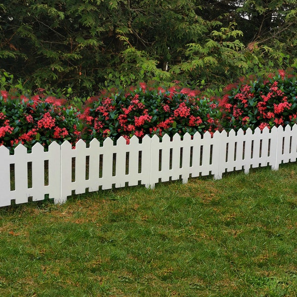 Picket Fence, Premium Heavy Duty 1/4" Solid HDPE Plastic 4 Pack