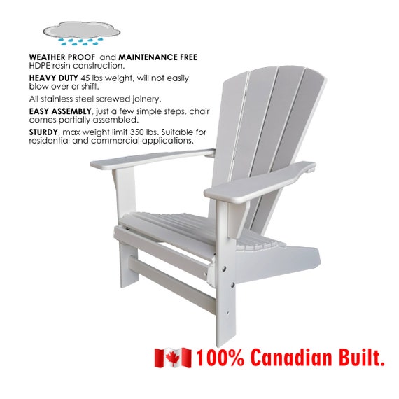 Sunbreeze Traditional Adirondack Muskoka Chair HDPE Resin Etsy UK