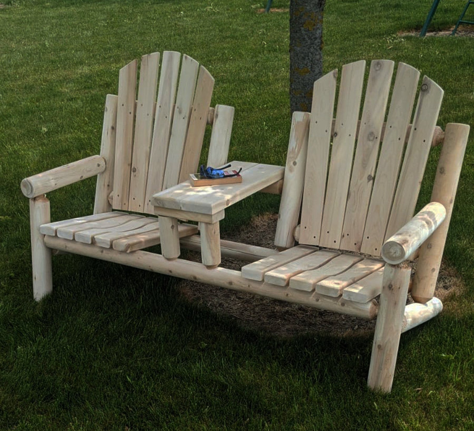 Cedar Log Outdoor Bench, Premium Quality Cedar Etsy