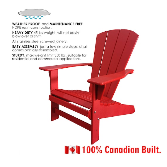 Sunbreeze Traditional Adirondack Muskoka Chair HDPE Resin Etsy UK