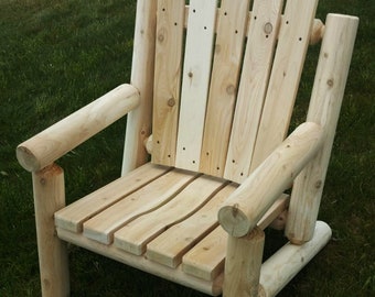 Adirondack Chair, Muskoka Chair, Premium Quality Cedar Log Design