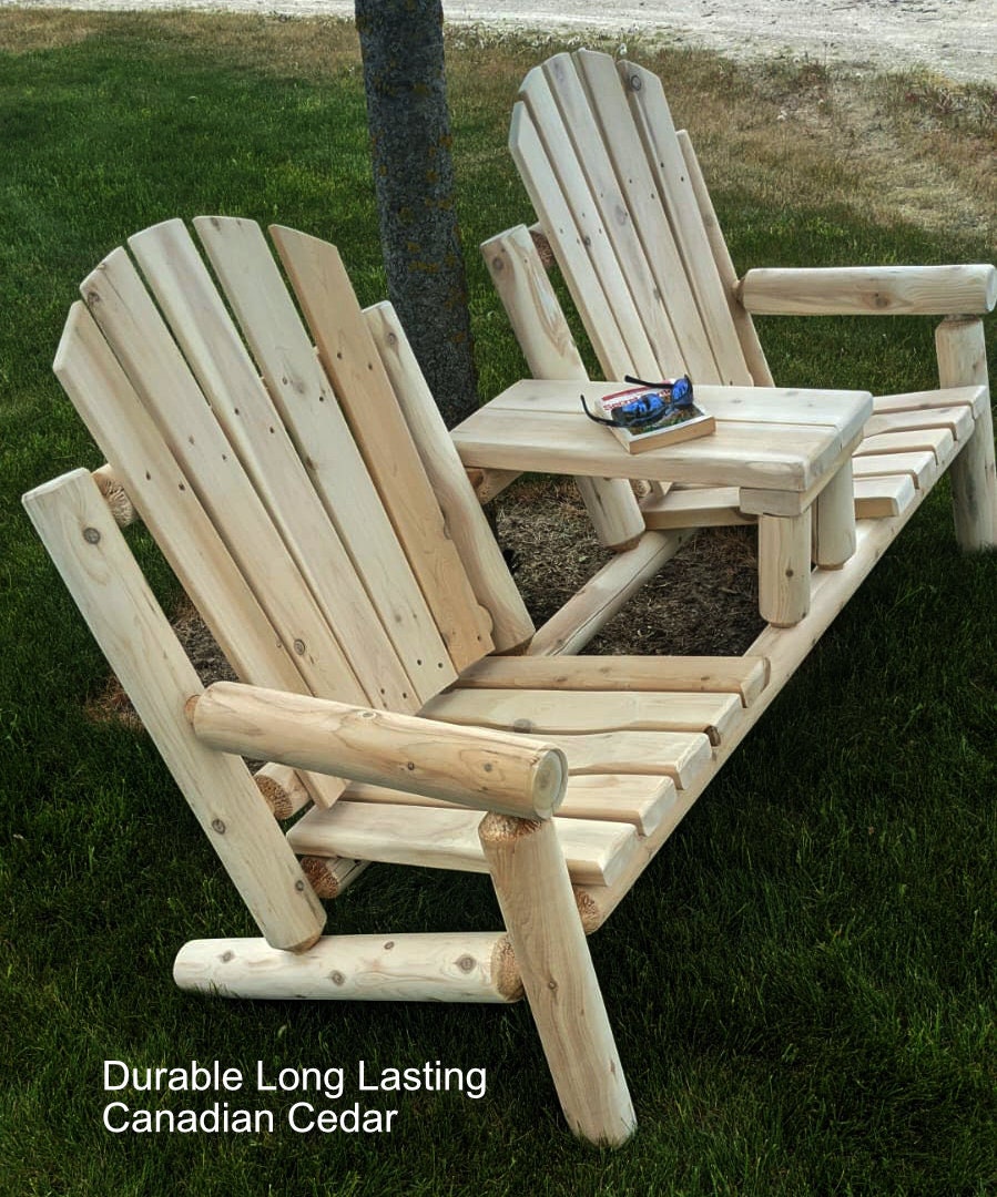 Cedar Log Outdoor Bench, Premium Quality Cedar Etsy