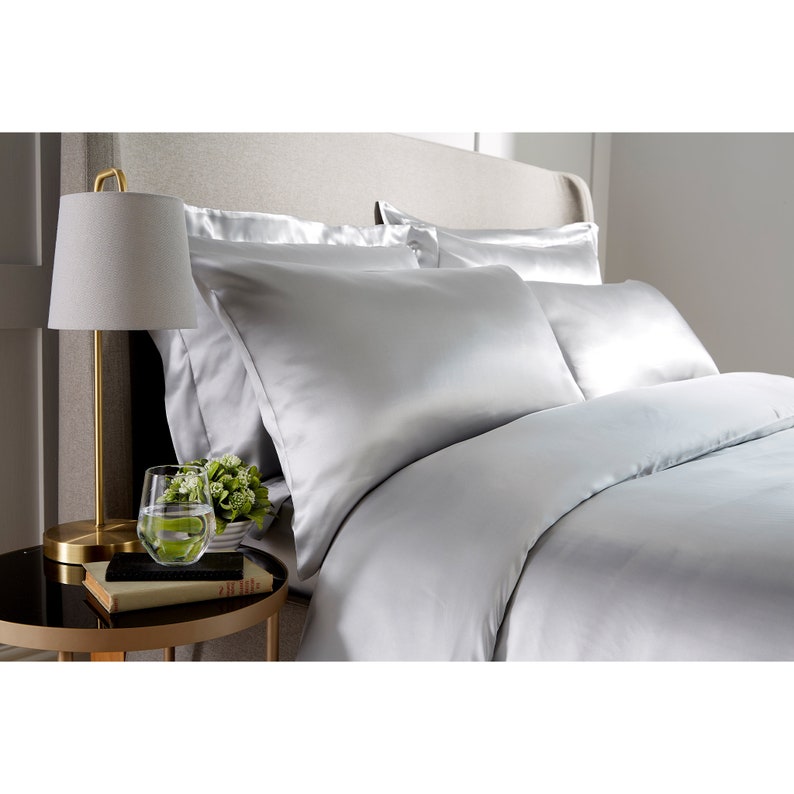 Pure 100 Mulberry Silk Oxford Pillowcase in Silver Etsy